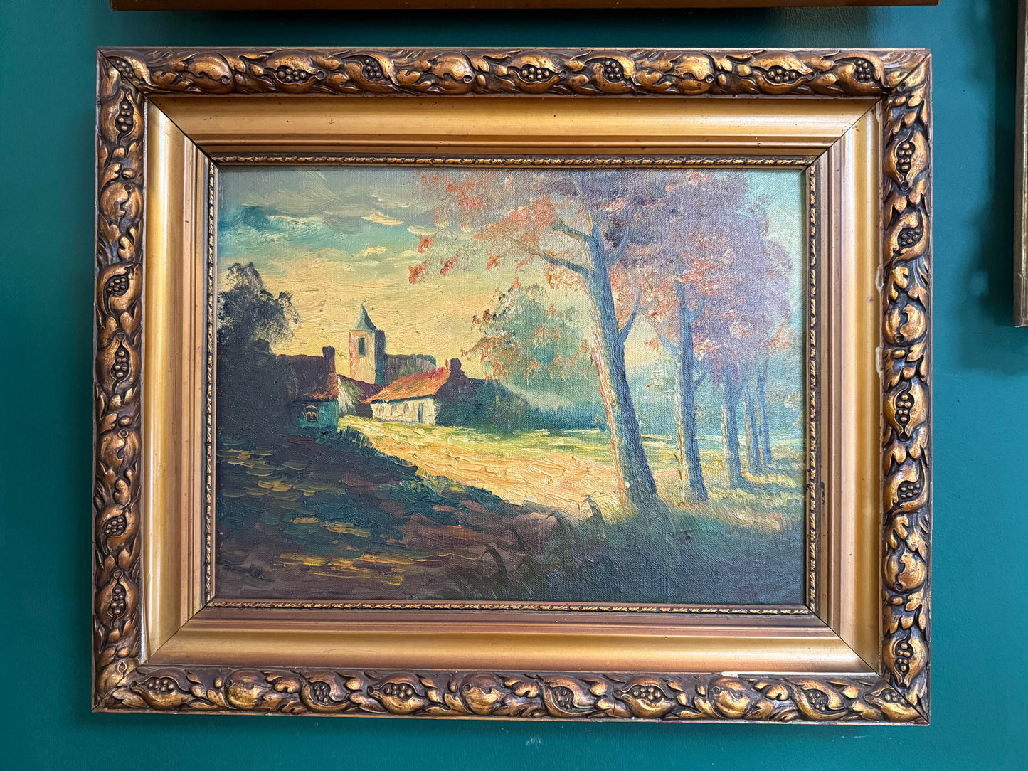 20h Century European Landscape Diptych - 2 x Signed Oil Paintings (Oil on canvas)