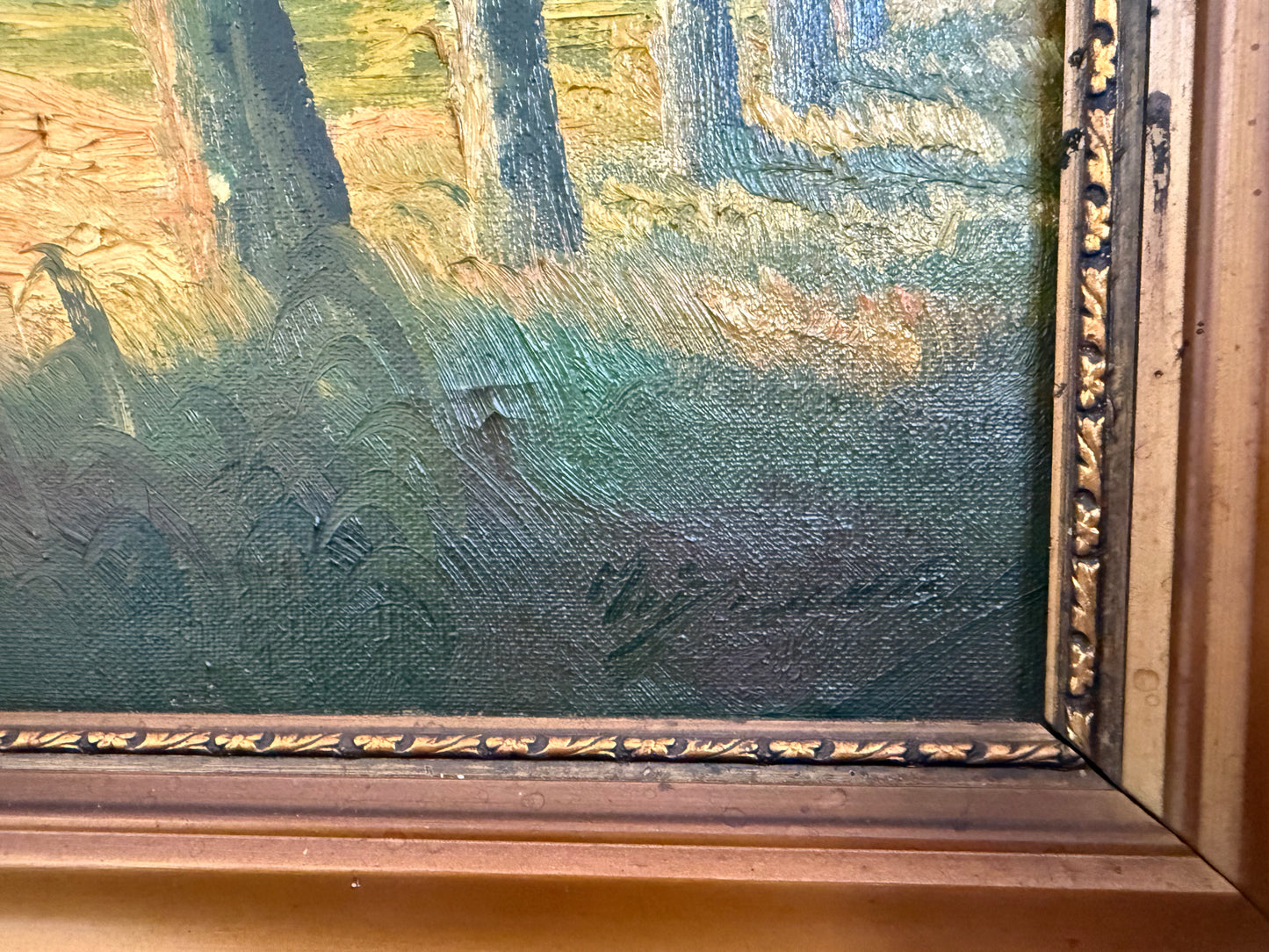 20h Century European Landscape Diptych - 2 x Signed Oil Paintings (Oil on canvas)